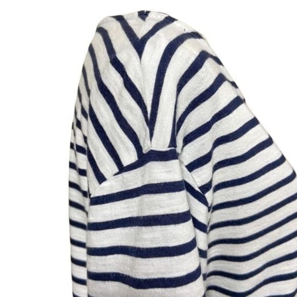 Zara Oversized Striped Top Blue White Size Large - Picture 3 of 5